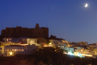 Patmos, Johanneskloster bei Nacht