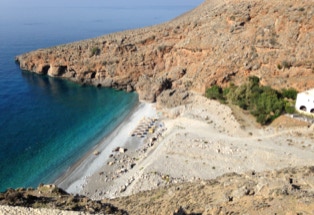 Zentralkreta, abgelegener Sandstrand.